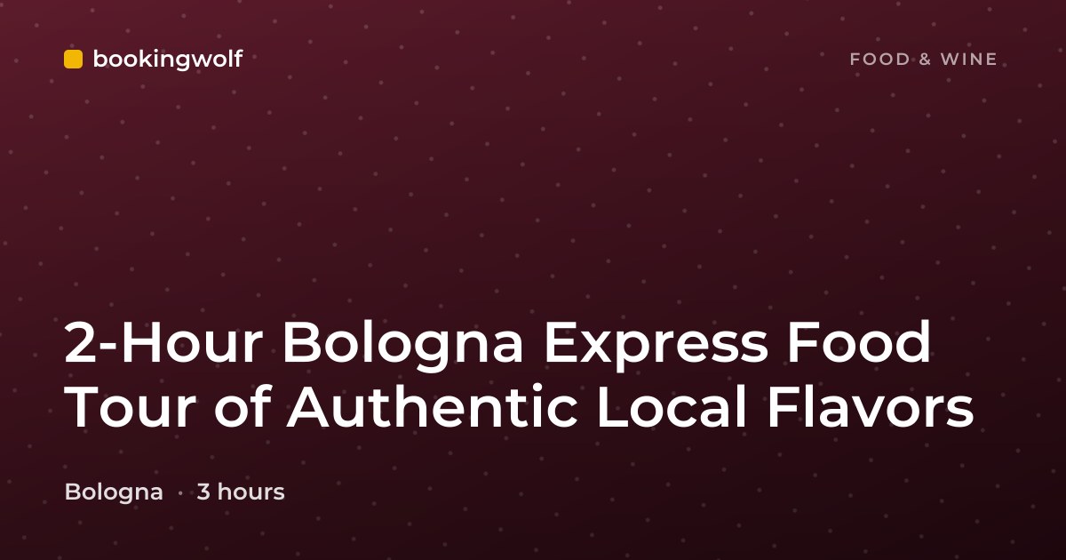 2-Hour Bologna Express Food Tour of Authentic Local Flavors