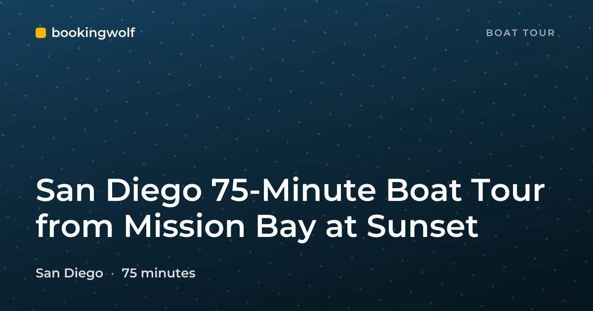 San Diego 75-Minute Boat Tour from Mission Bay at Sunset
