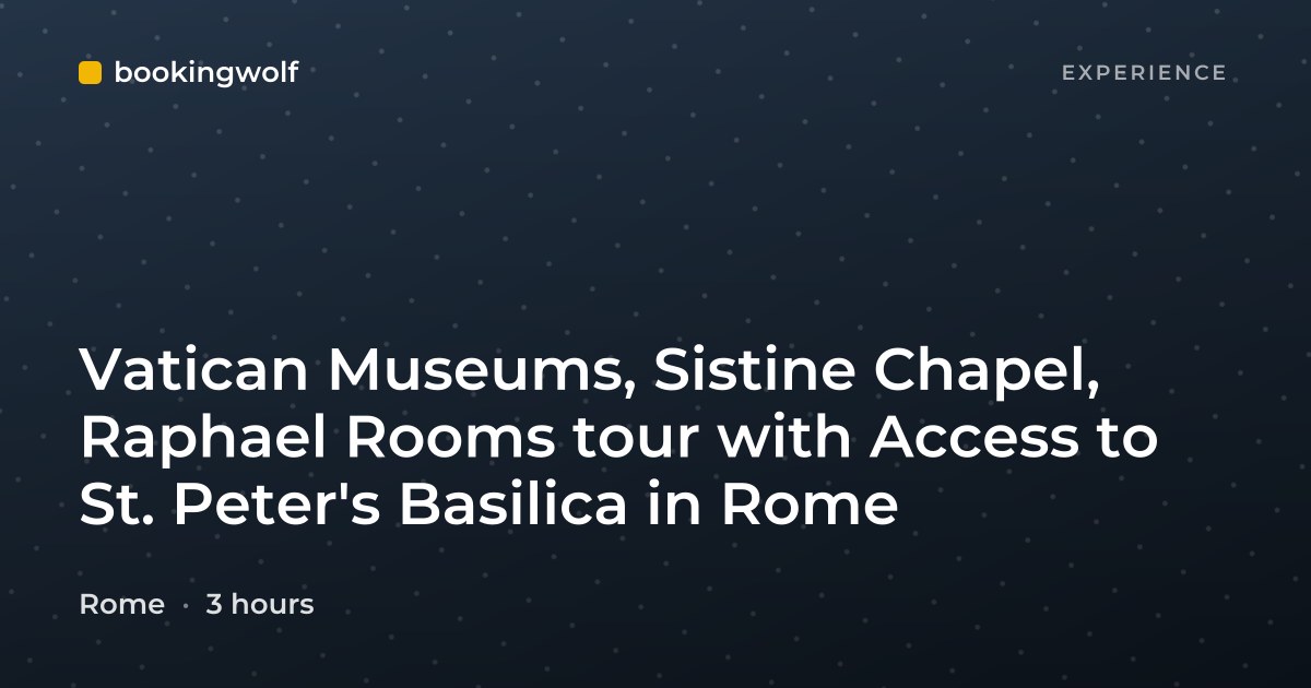 Vatican Museums, Sistine Chapel, Raphael Rooms tour with Access to St. Peter's Basilica in Rome