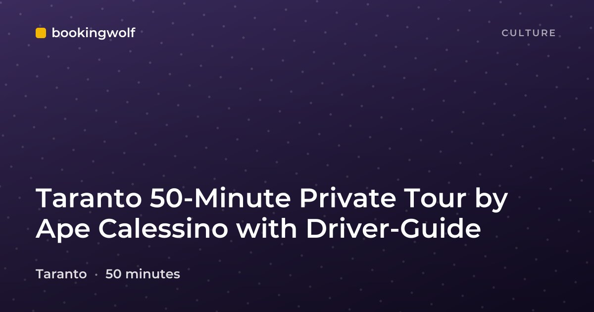 Taranto 50-Minute Private Tour by Ape Calessino with Driver-Guide