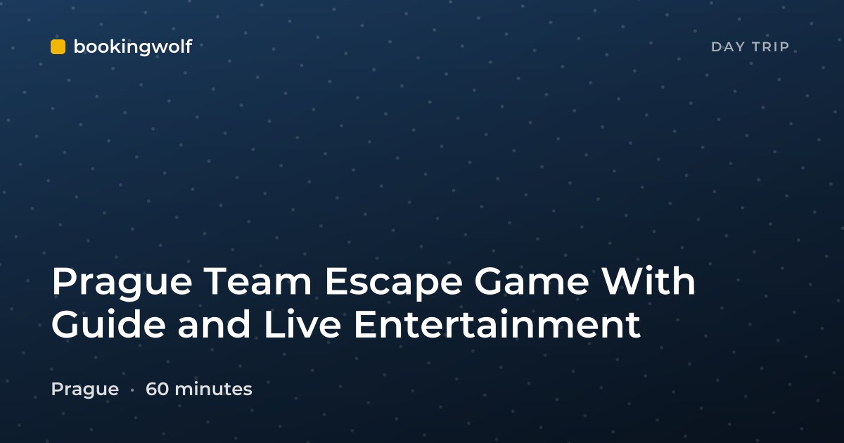 Prague Team Escape Game With Guide and Live Entertainment