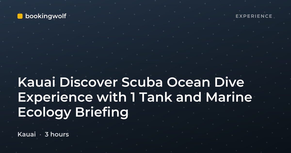 Kauai Discover Scuba Ocean Dive Experience with 1 Tank and Marine Ecology Briefing