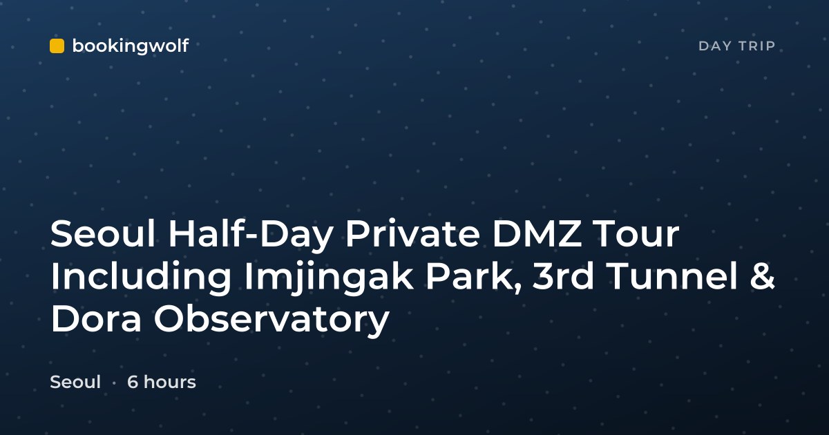 Seoul Half-Day Private DMZ Tour Including Imjingak Park, 3rd Tunnel & Dora Observatory