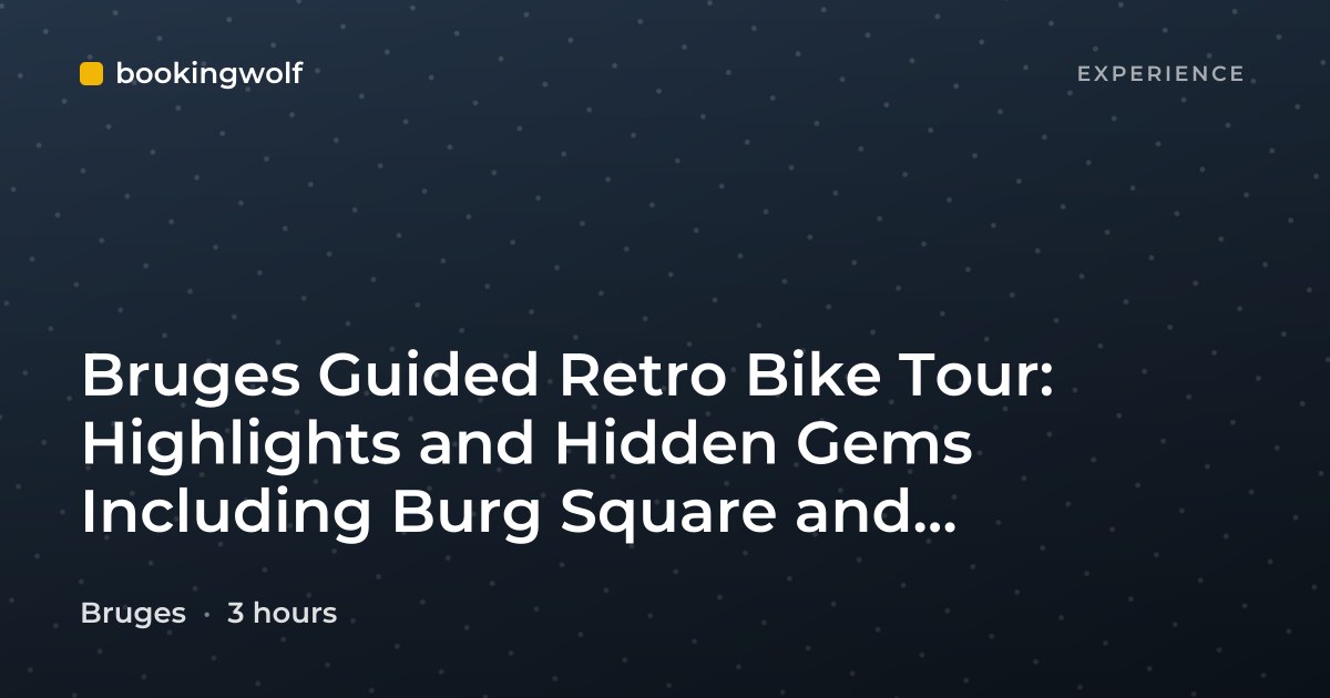 Bruges Guided Retro Bike Tour: Highlights and Hidden Gems Including Burg Square and Beguinage