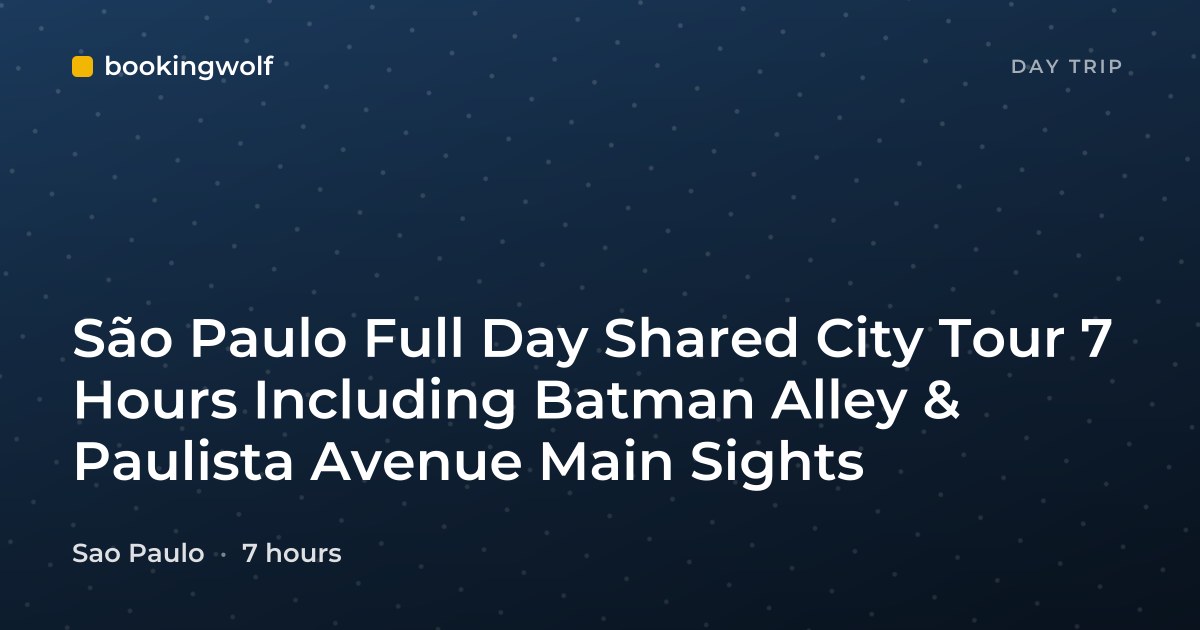 São Paulo Full Day Shared City Tour 7 Hours Including Batman Alley & Paulista Avenue Main Sights