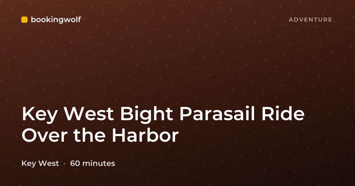 Key West Bight Parasail Ride Over the Harbor