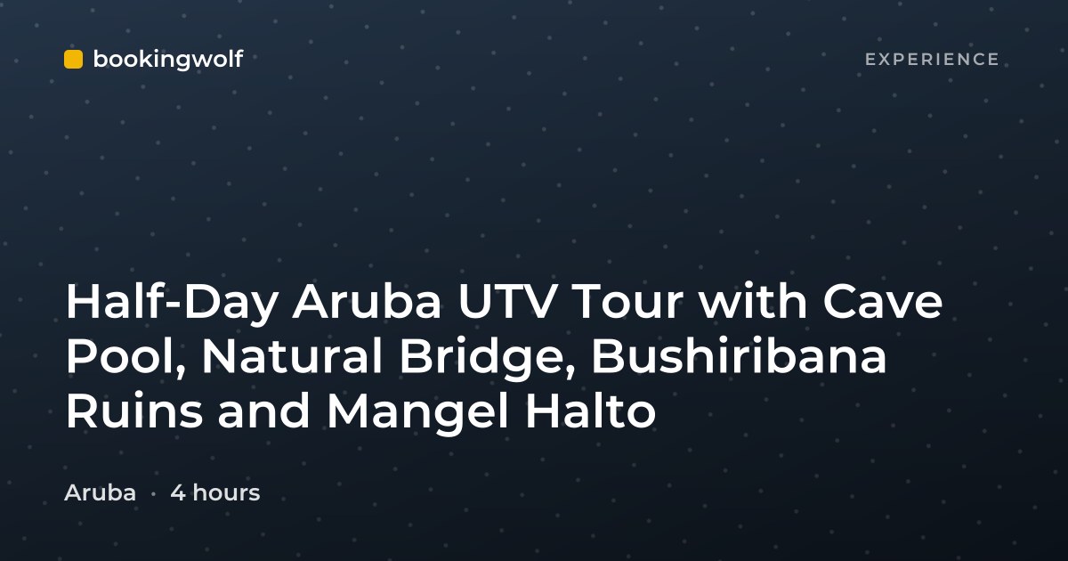 Half-Day Aruba UTV Tour with Cave Pool, Natural Bridge, Bushiribana Ruins and Mangel Halto