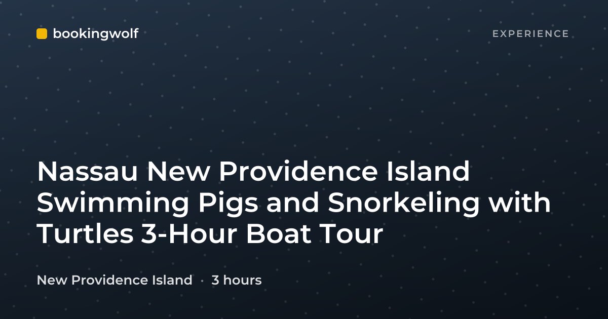 Nassau New Providence Island Swimming Pigs and Snorkeling with Turtles 3-Hour Boat Tour