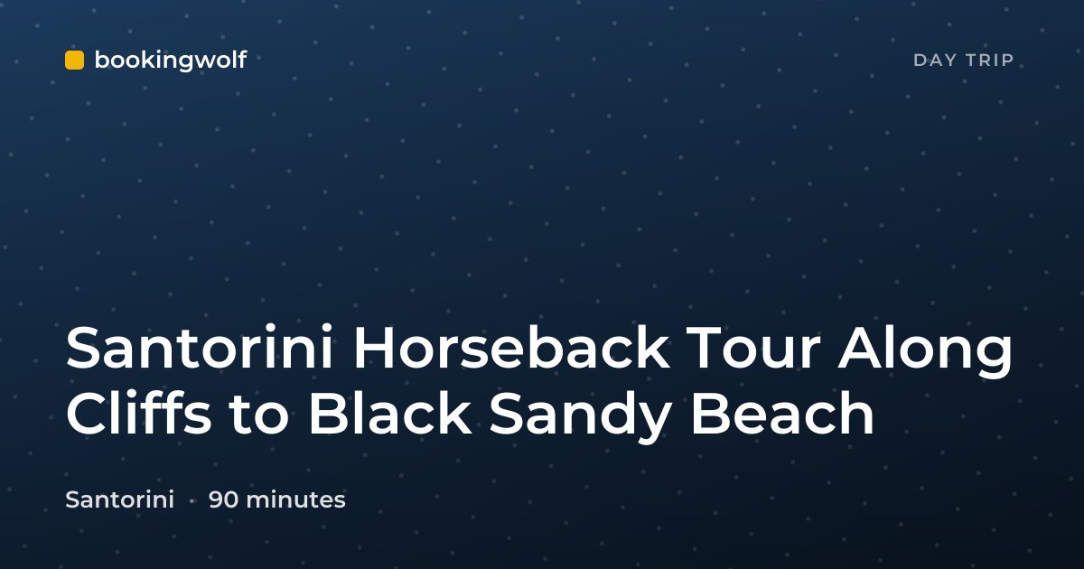 Santorini Horseback Tour Along Cliffs to Black Sandy Beach