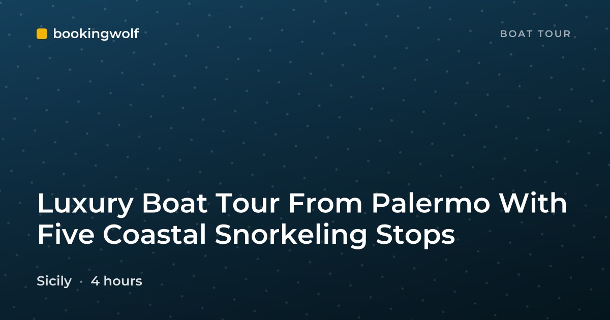 Luxury Boat Tour From Palermo With Five Coastal Snorkeling Stops