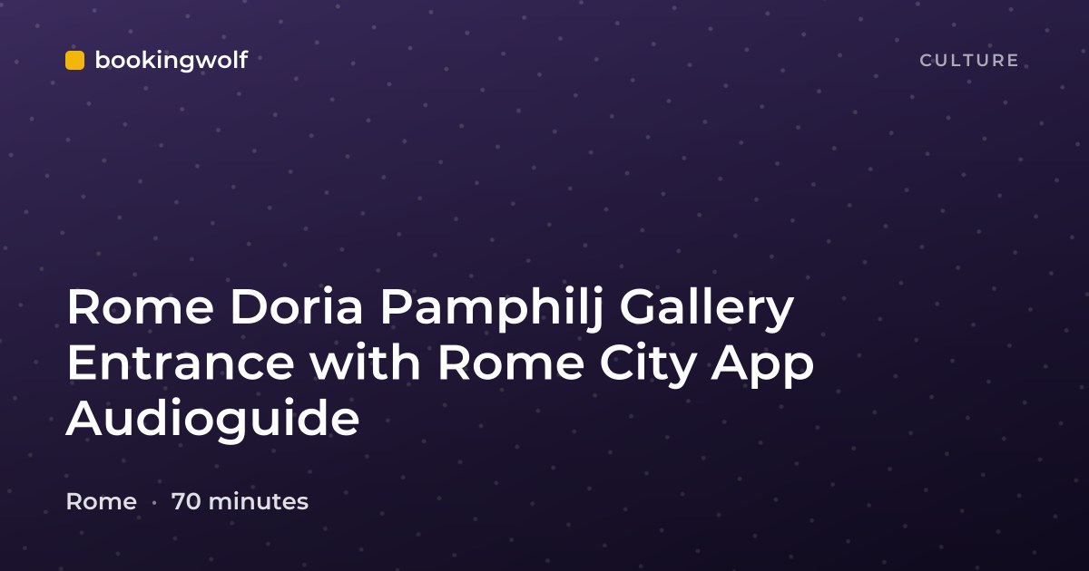 Rome Doria Pamphilj Gallery Entrance with Rome City App Audioguide