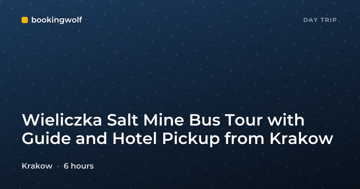 Wieliczka Salt Mine Bus Tour with Guide and Hotel Pickup from Krakow