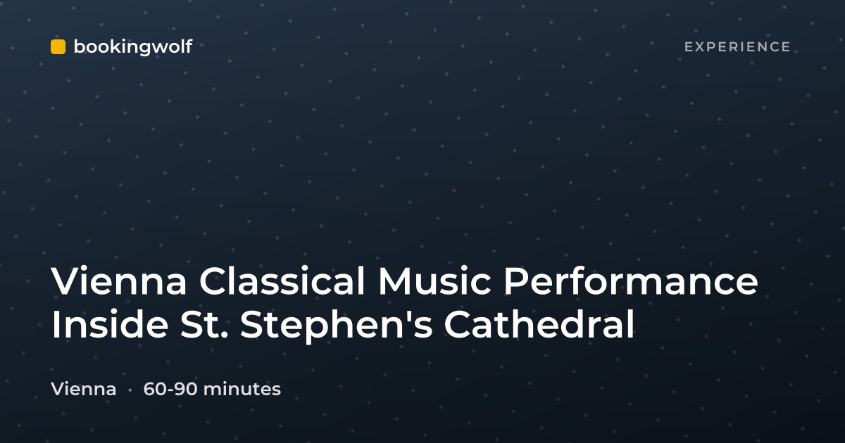 Vienna Classical Music Performance Inside St. Stephen's Cathedral