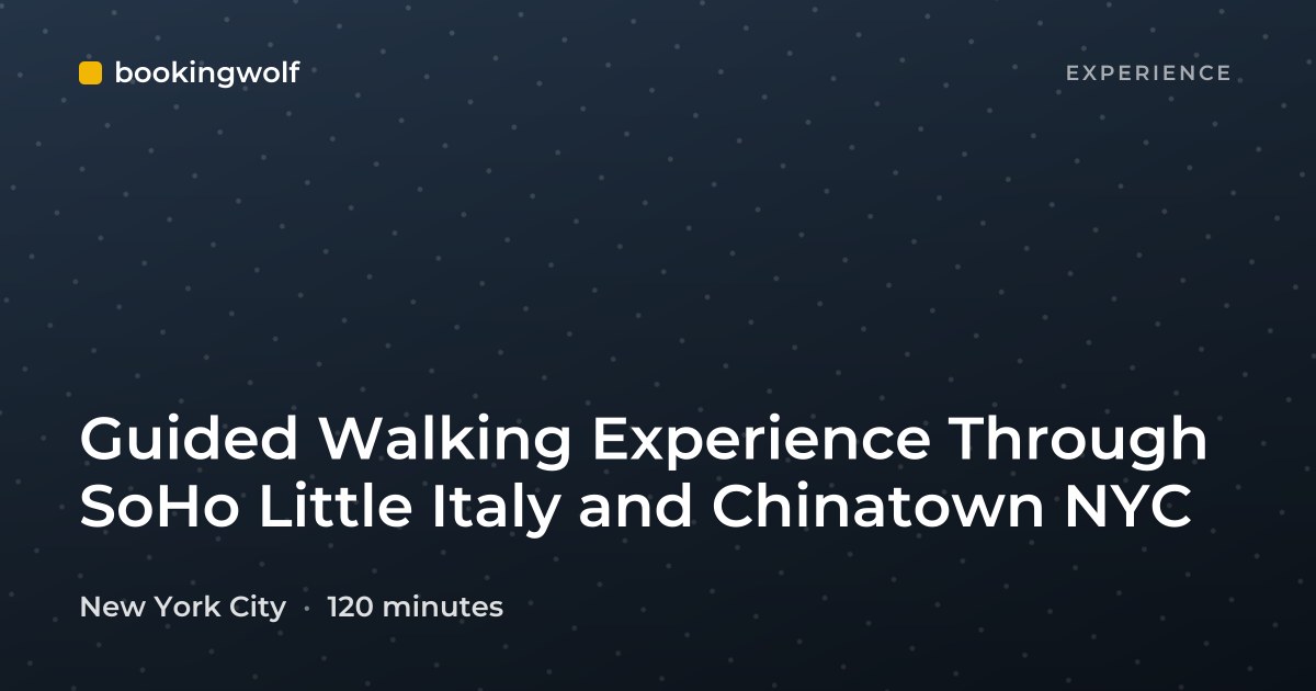 Guided Walking Experience Through SoHo Little Italy and Chinatown NYC
