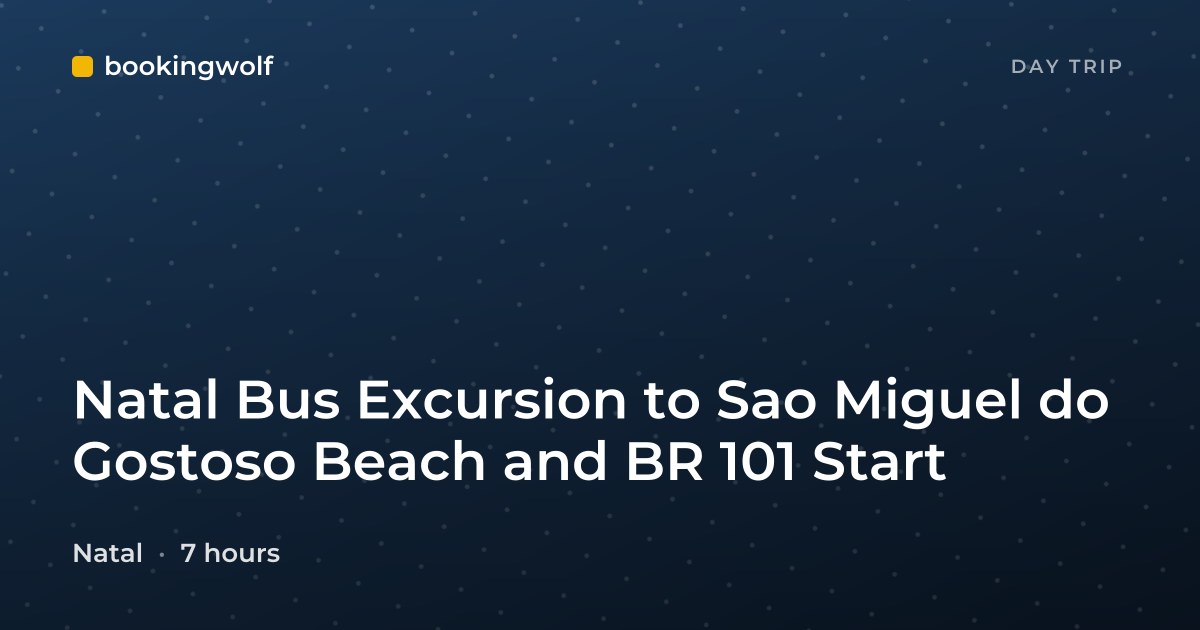 Natal Bus Excursion to Sao Miguel do Gostoso Beach and BR 101 Start
