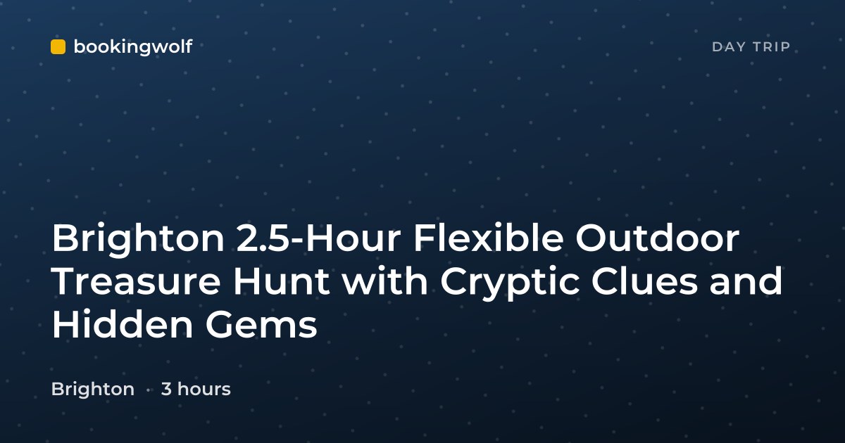 Brighton 2.5-Hour Flexible Outdoor Treasure Hunt with Cryptic Clues and Hidden Gems