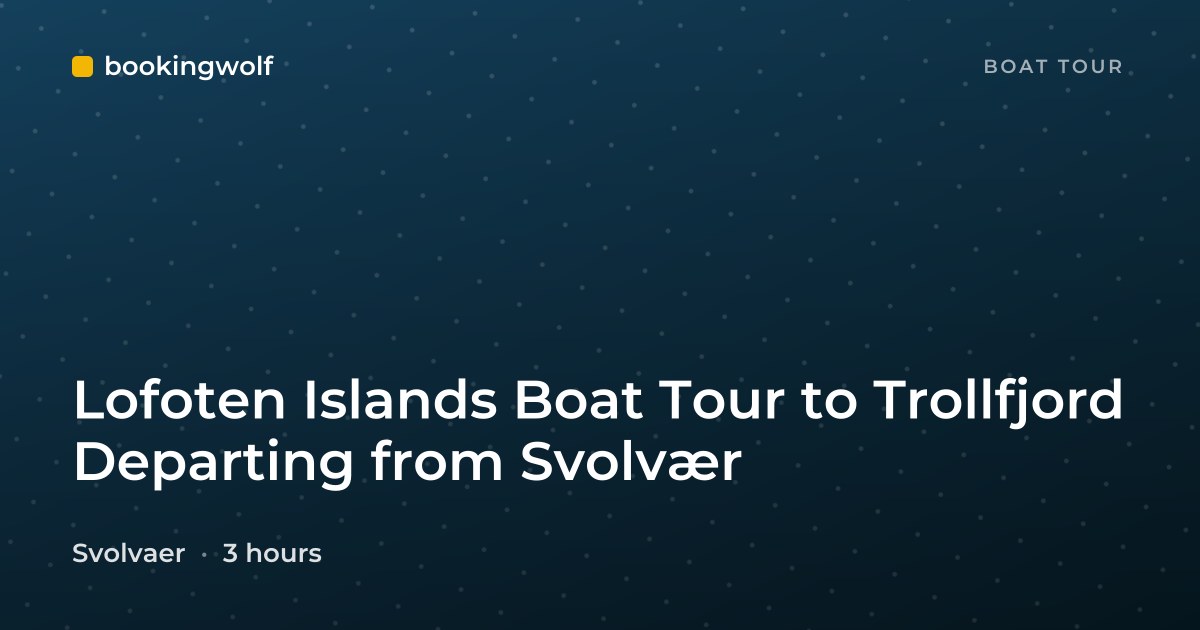 Lofoten Islands Boat Tour to Trollfjord Departing from Svolvær