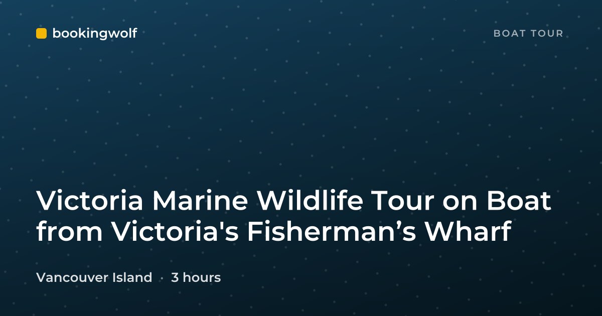 Victoria Marine Wildlife Tour on Boat from Victoria's Fisherman’s Wharf
