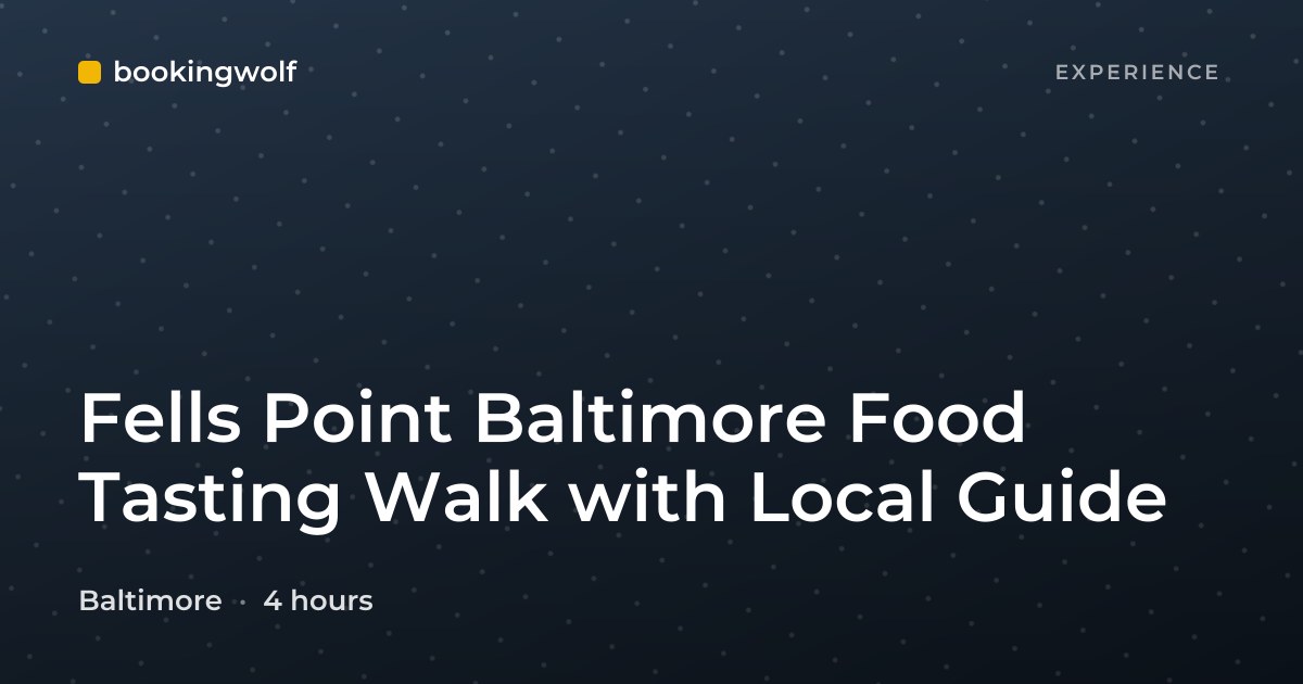Fells Point Baltimore Food Tasting Walk with Local Guide