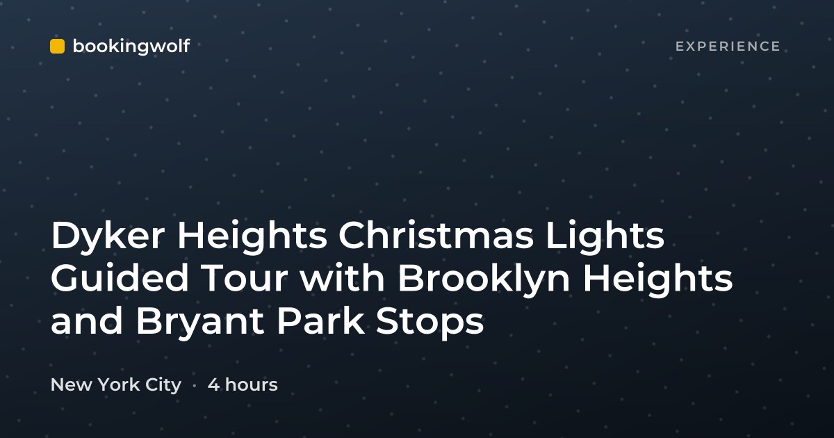 Dyker Heights Christmas Lights Guided Tour with Brooklyn Heights and Bryant Park Stops