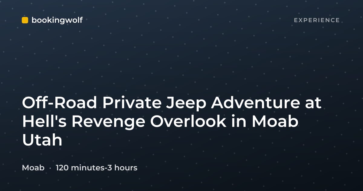Off-Road Private Jeep Adventure at Hell's Revenge Overlook in Moab Utah