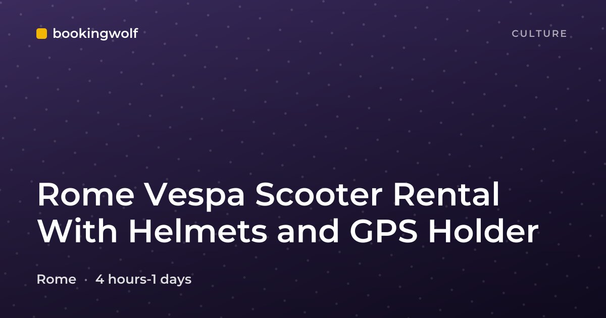 Rome Vespa Scooter Rental With Helmets and GPS Holder