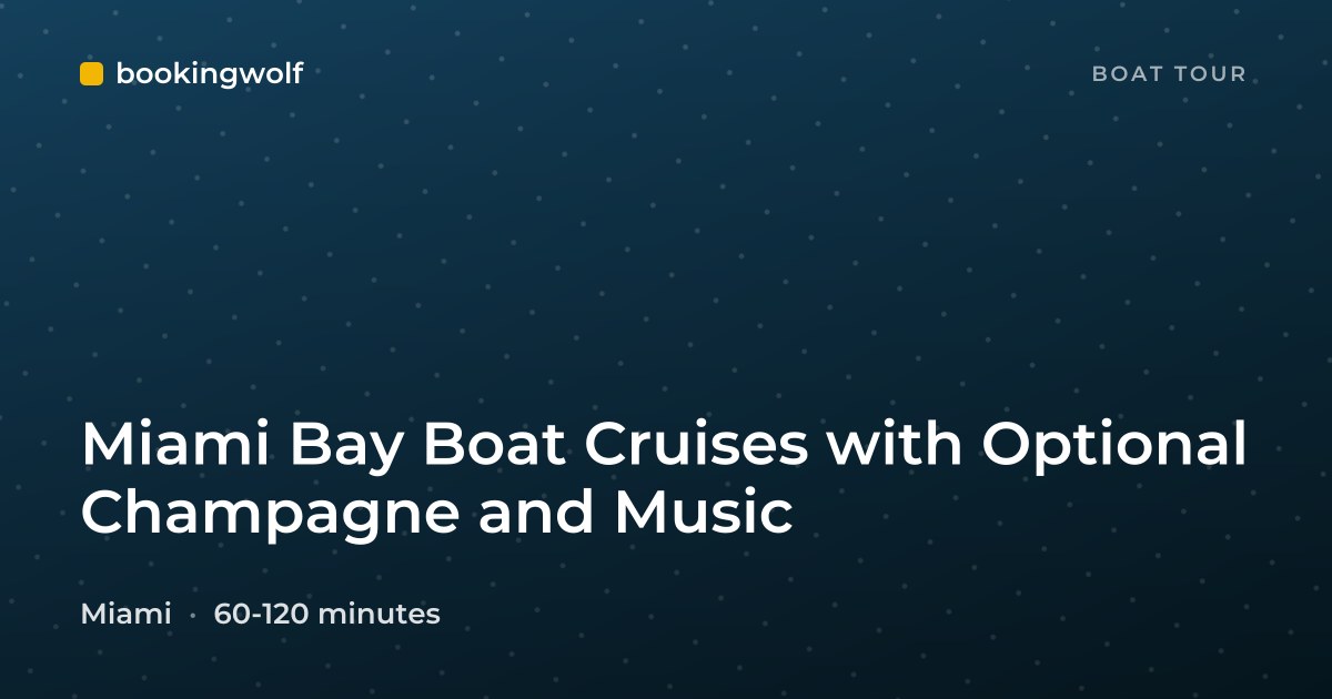 Miami Bay Boat Cruises with Optional Champagne and Music