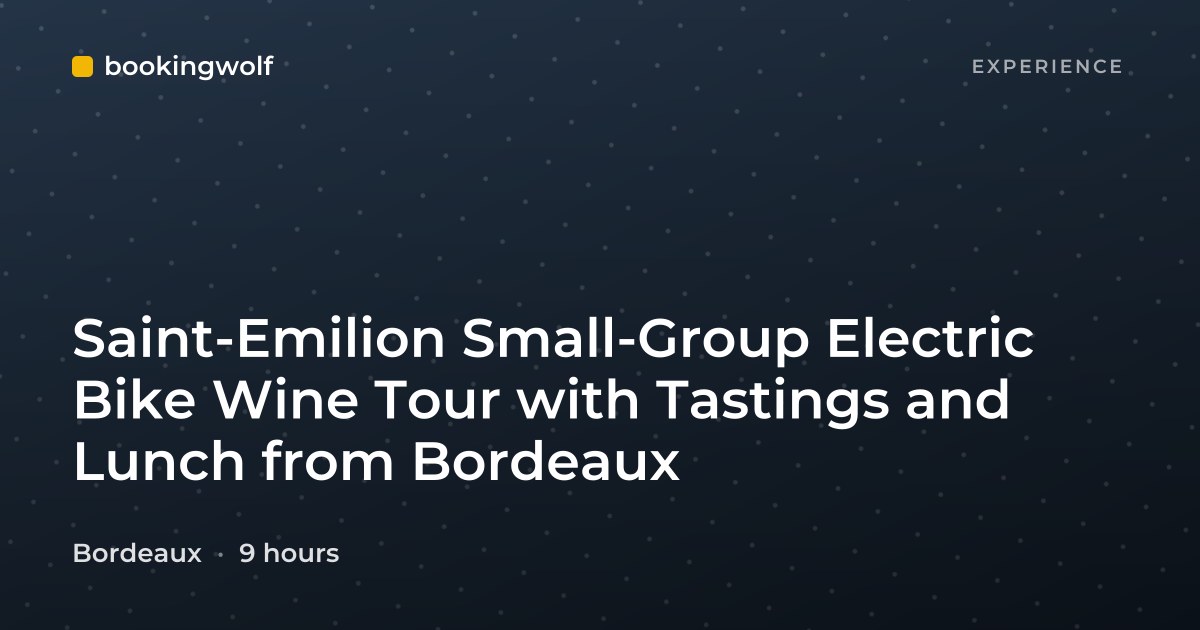 Saint-Emilion Small-Group Electric Bike Wine Tour with Tastings and Lunch from Bordeaux