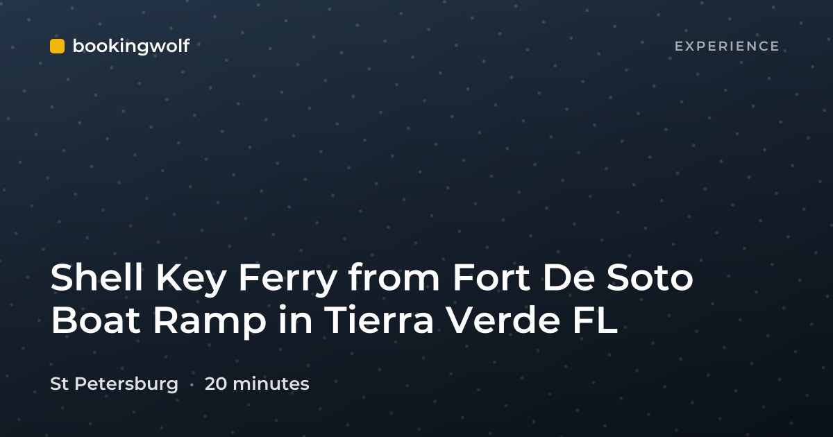 Shell Key Ferry from Fort De Soto Boat Ramp in Tierra Verde FL