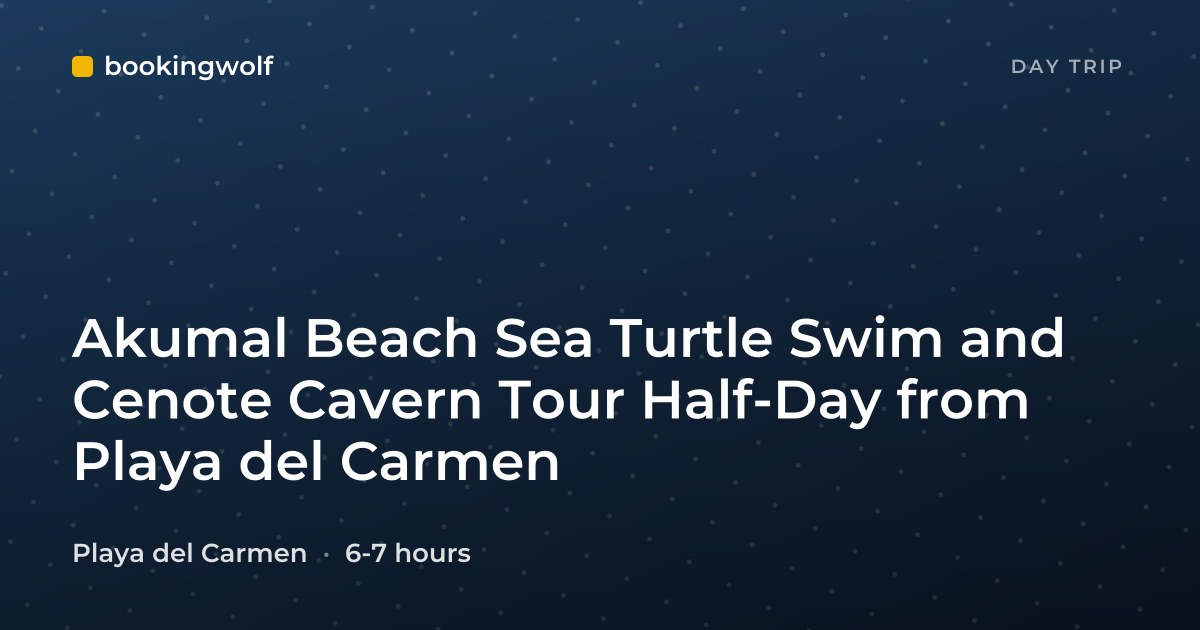 Akumal Beach Sea Turtle Swim and Cenote Cavern Tour Half-Day from Playa del Carmen