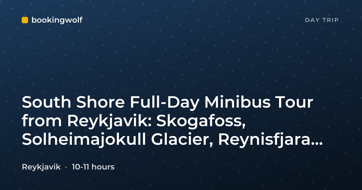 South Shore Full-Day Minibus Tour from Reykjavik: Skogafoss, Solheimajokull Glacier, Reynisfjara and Seljalandsfoss