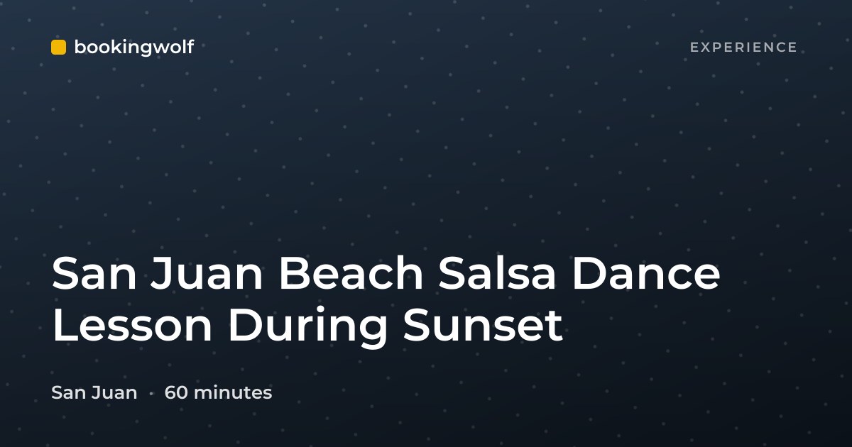 San Juan Beach Salsa Dance Lesson During Sunset