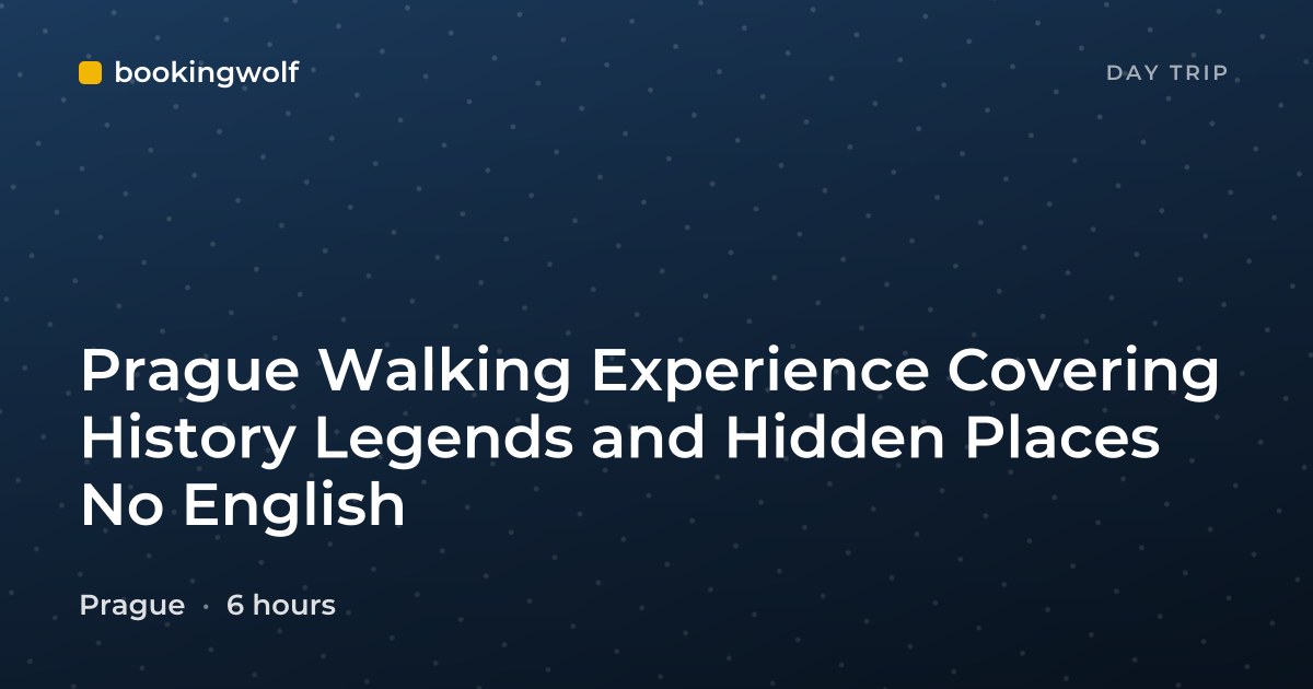 Prague Walking Experience Covering History Legends and Hidden Places No English