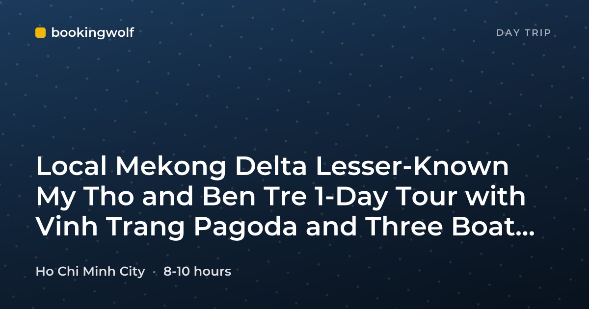 Local Mekong Delta Lesser-Known My Tho and Ben Tre 1-Day Tour with Vinh Trang Pagoda and Three Boat Rides