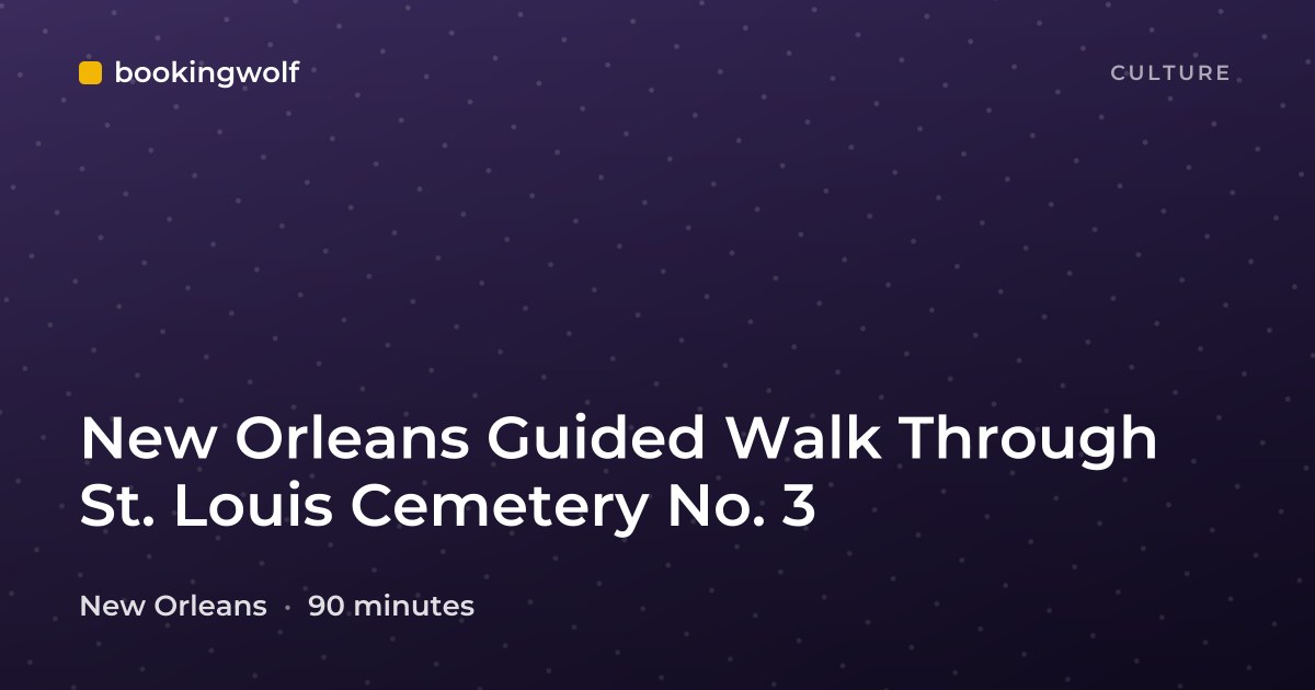 New Orleans Guided Walk Through St. Louis Cemetery No. 3