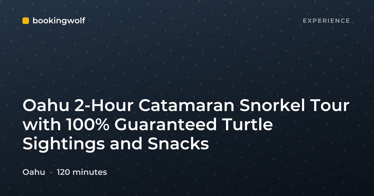 Oahu 2-Hour Catamaran Snorkel Tour with 100% Guaranteed Turtle Sightings and Snacks