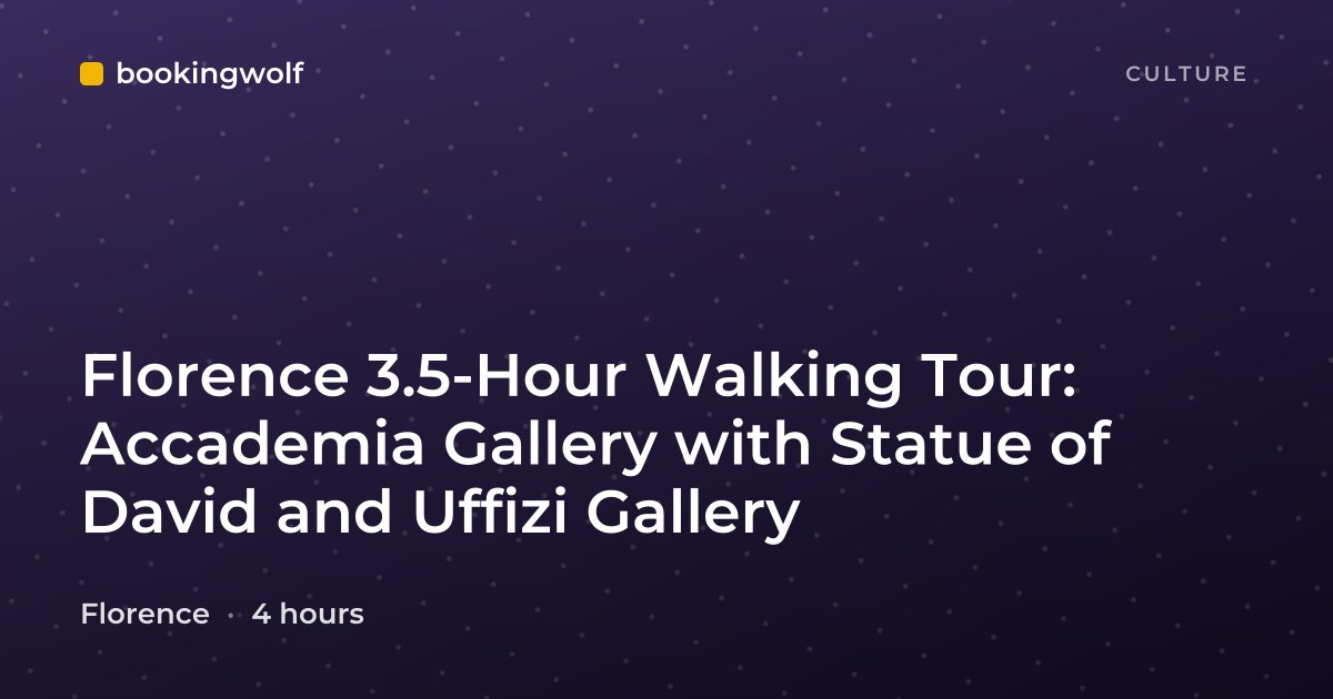 Florence 3.5-Hour Walking Tour: Accademia Gallery with Statue of David and Uffizi Gallery