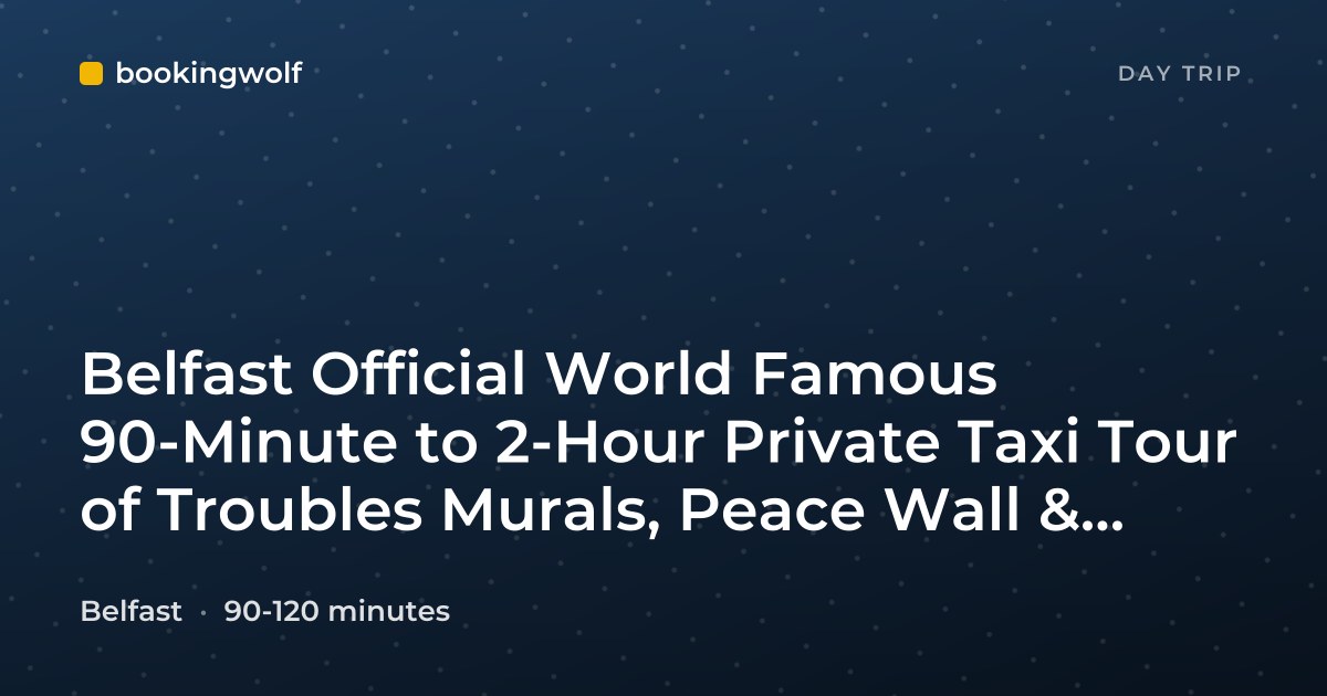 Belfast Official World Famous 90-Minute to 2-Hour Private Taxi Tour of Troubles Murals, Peace Wall & Memorials