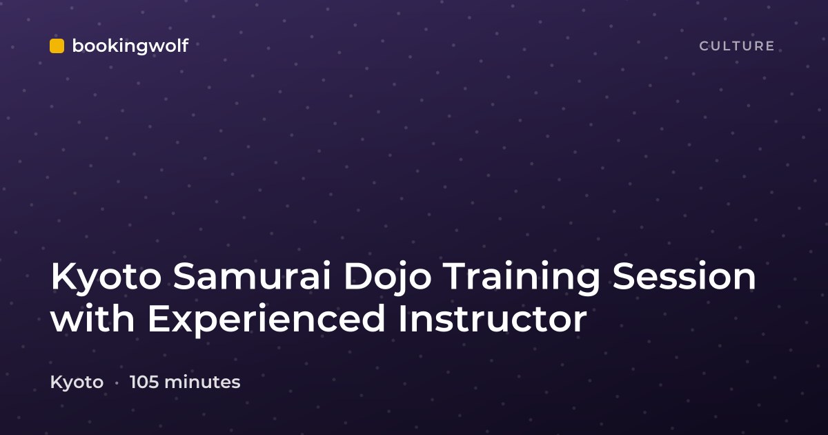 Kyoto Samurai Dojo Training Session with Experienced Instructor
