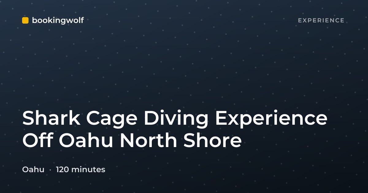 Shark Cage Diving Experience Off Oahu North Shore