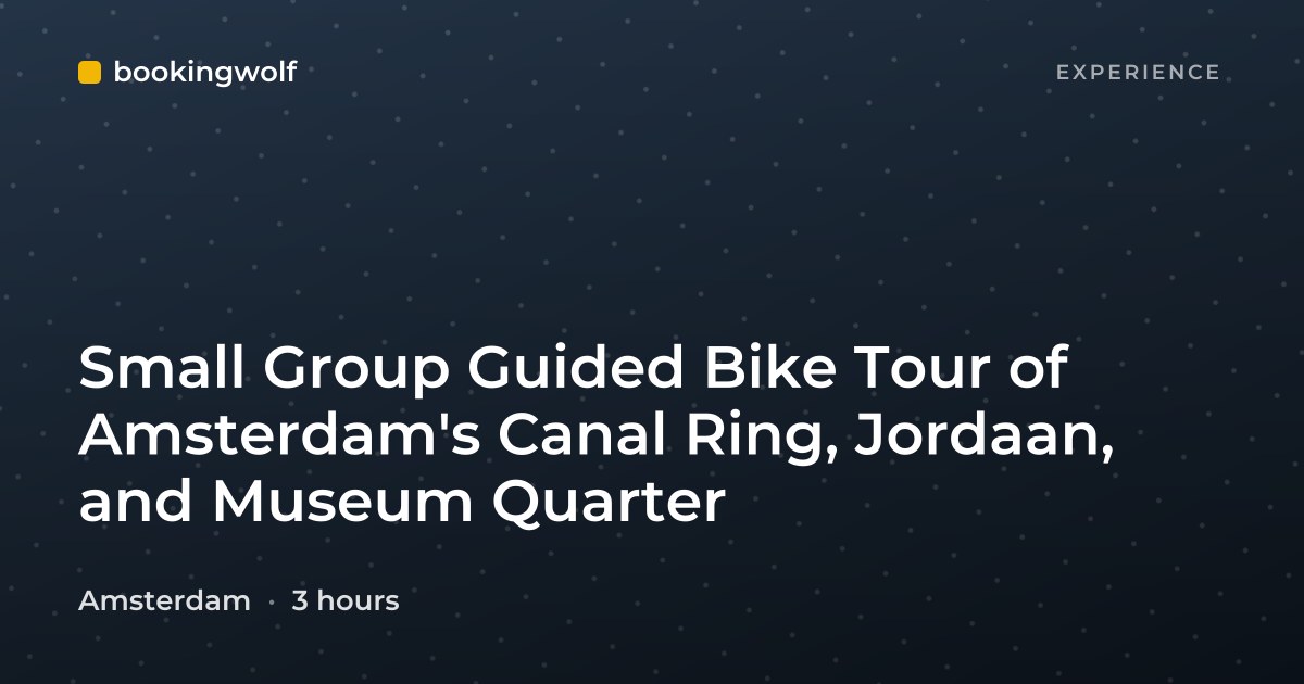 Small Group Guided Bike Tour of Amsterdam's Canal Ring, Jordaan, and Museum Quarter