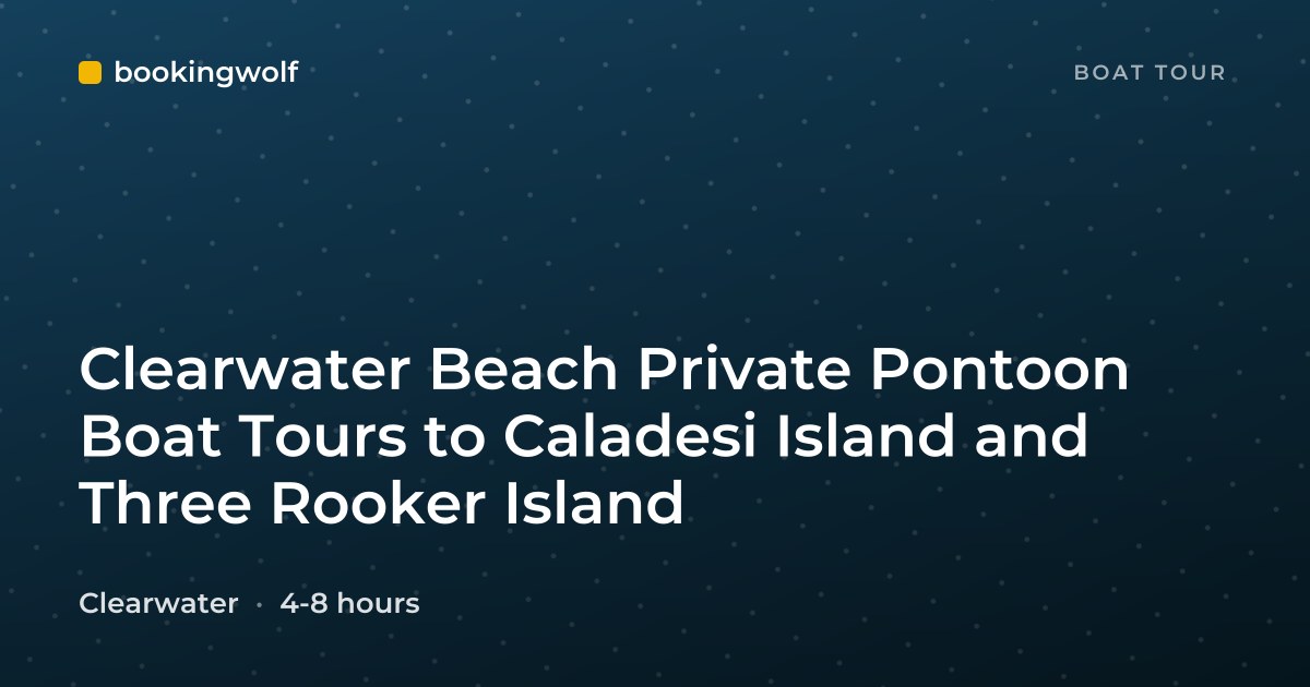 Clearwater Beach Private Pontoon Boat Tours to Caladesi Island and Three Rooker Island