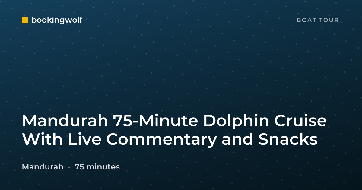 Mandurah 75-Minute Dolphin Cruise With Live Commentary and Snacks