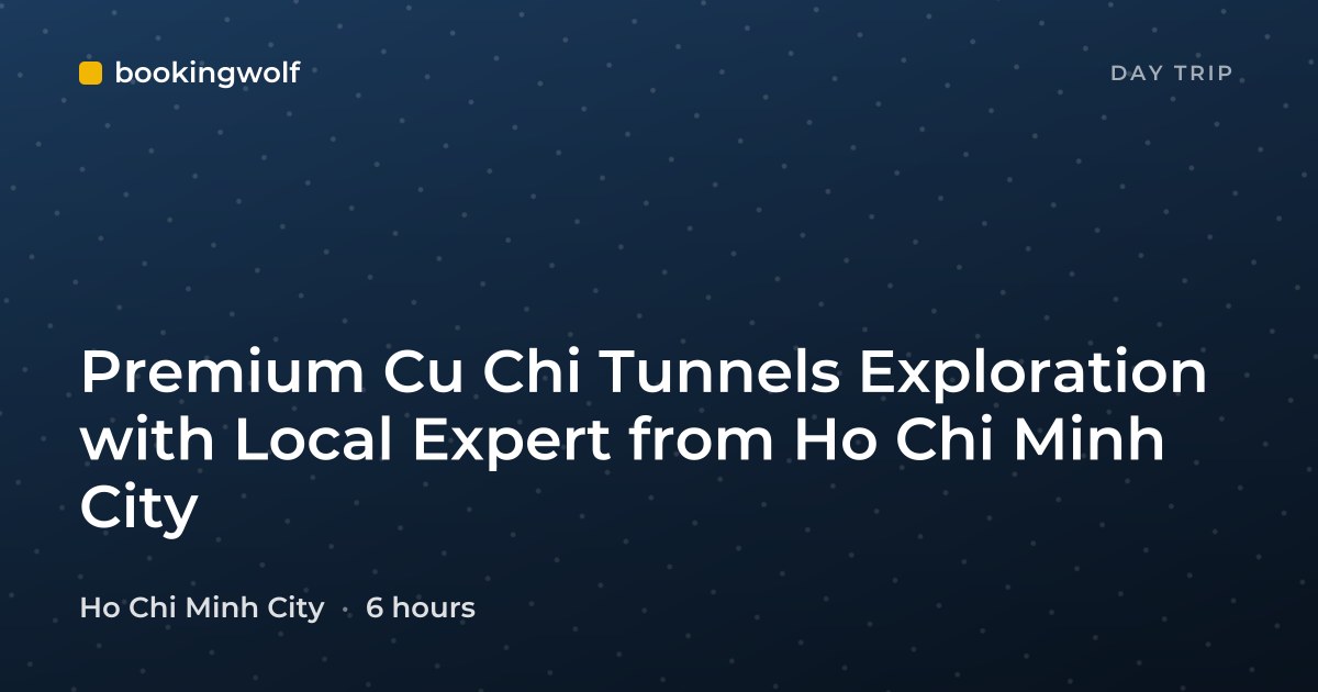 Premium Cu Chi Tunnels Exploration with Local Expert from Ho Chi Minh City
