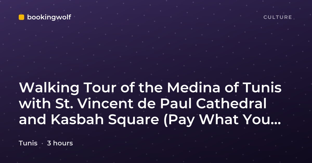 Walking Tour of the Medina of Tunis with St. Vincent de Paul Cathedral and Kasbah Square (Pay What You Want)