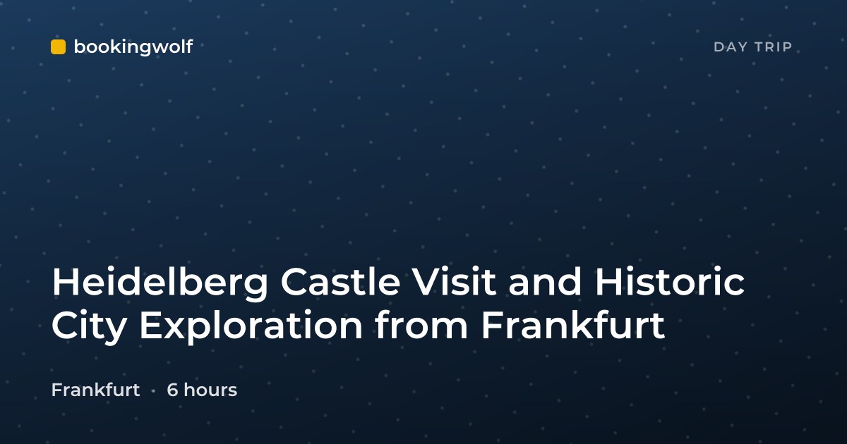 Heidelberg Castle Visit and Historic City Exploration from Frankfurt