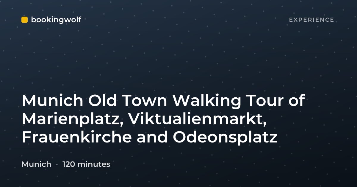 Munich Old Town Walking Tour of Marienplatz, Viktualienmarkt, Frauenkirche and Odeonsplatz