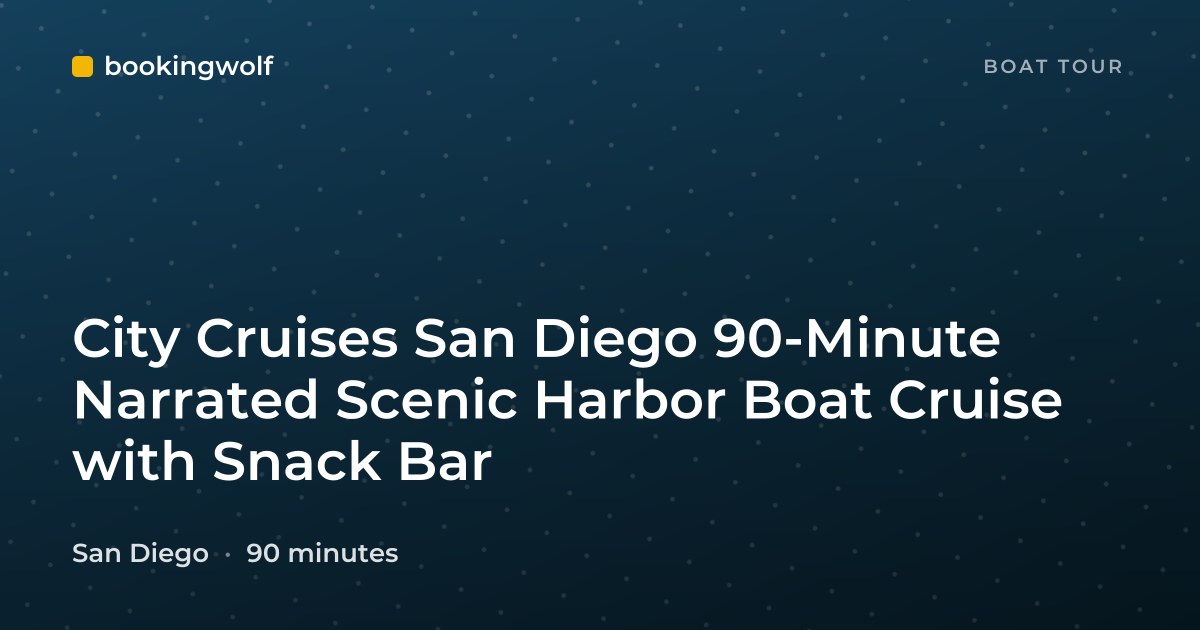 City Cruises San Diego 90-Minute Narrated Scenic Harbor Boat Cruise with Snack Bar
