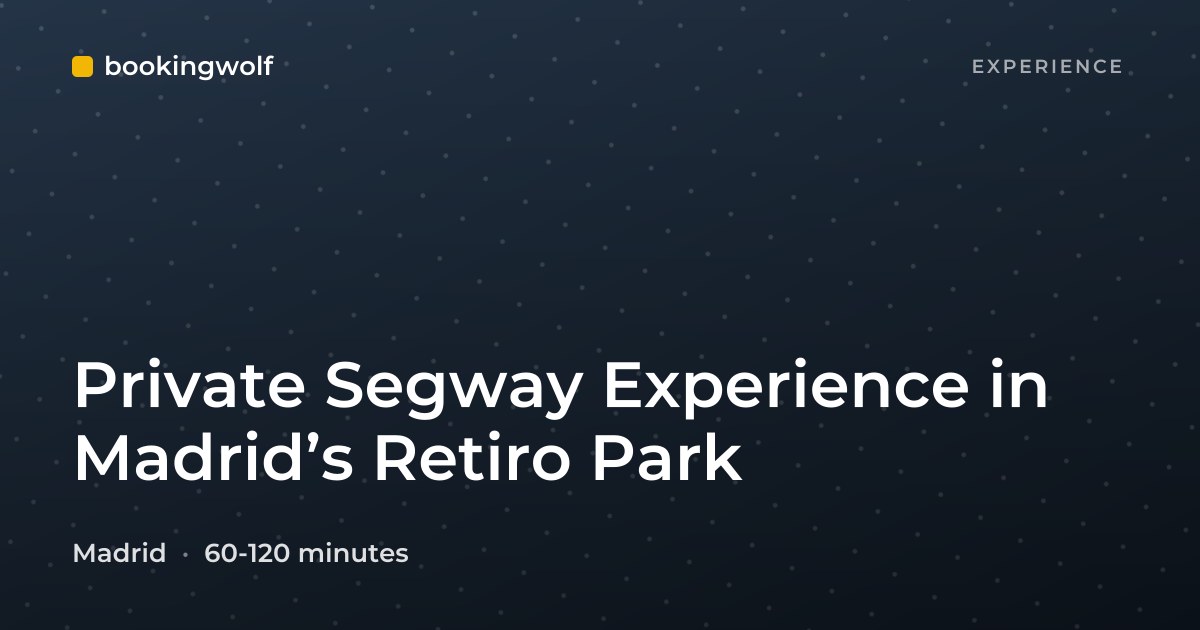 Private Segway Experience in Madrid’s Retiro Park