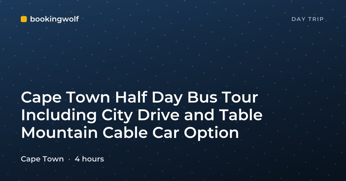 Cape Town Half Day Bus Tour Including City Drive and Table Mountain Cable Car Option
